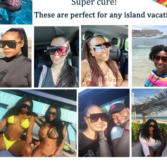 Oversized sunglasses 2 pack! Black and champagne - Picture 7 of 10